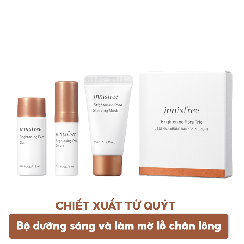 [3 Items] Bộ Kit Hỗ Trợ Dưỡng Sáng Và Làm Mờ Lỗ Chân Lông Innisfree Brightening Pore Trio (date 5/2024)