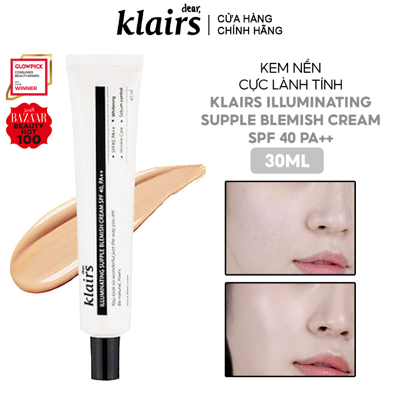 [4 in 1] Kem Nền Cực Lành Tính Klairs Illuminating Supple Blemish Cream SPF 40 PA++