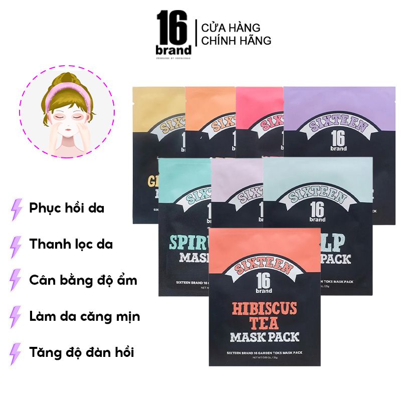 Mặt Nạ Miếng Cải Thiện Và Phục Hồi Da 16Brand Toks Mask Pack #MANGO & GRAPEFRUIT