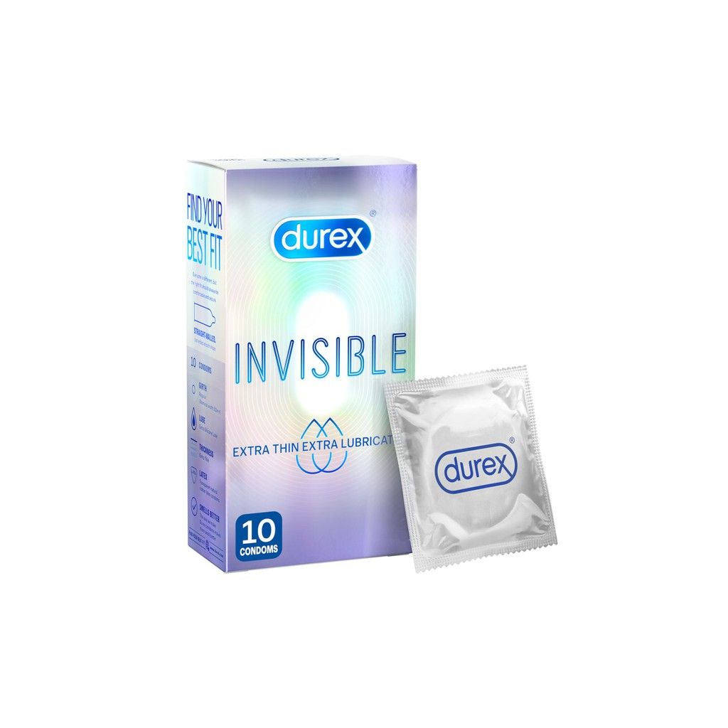 [Hộp 10 Cái] Bao Cao Su Siêu Mỏng Cao Cấp Durex Invisible Extra Lubricated Condoms (Che tên sản phẩm khi giao hàng)