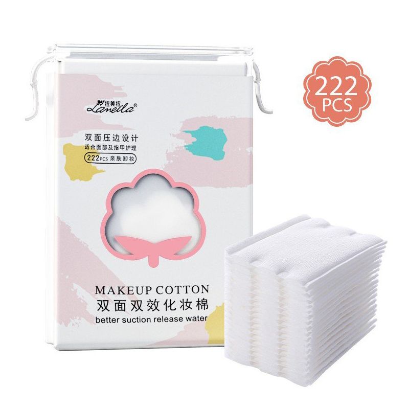 [NHẬP KHẨU][222 Miếng] Bông Tẩy Trang Lameila Makeup Cotton 3 Lớp Dày Dặn Làm Sạch Da CXT002