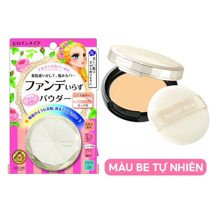 Phấn Phủ Dạng Nén Chống Nắng, Kiềm Dầu, Che Phủ Tốt Kissme Heroine Make Long Stay Powder 5g