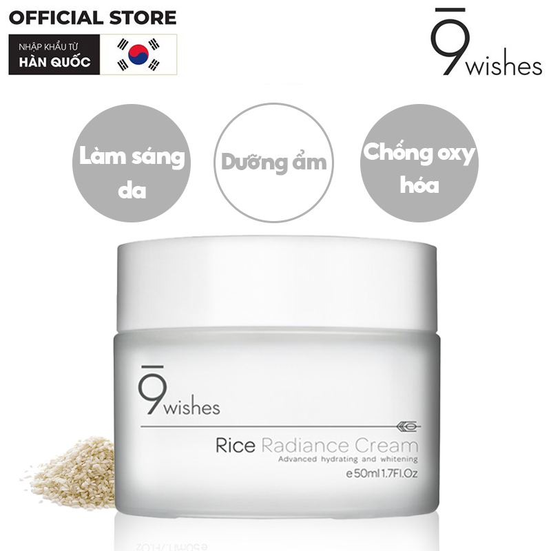 Kem Dưỡng Ẩm, Hỗ Trợ Làm Sáng Da Chiết Xuất Gạo 9 Wishes Rice Radiance Cream 50ml