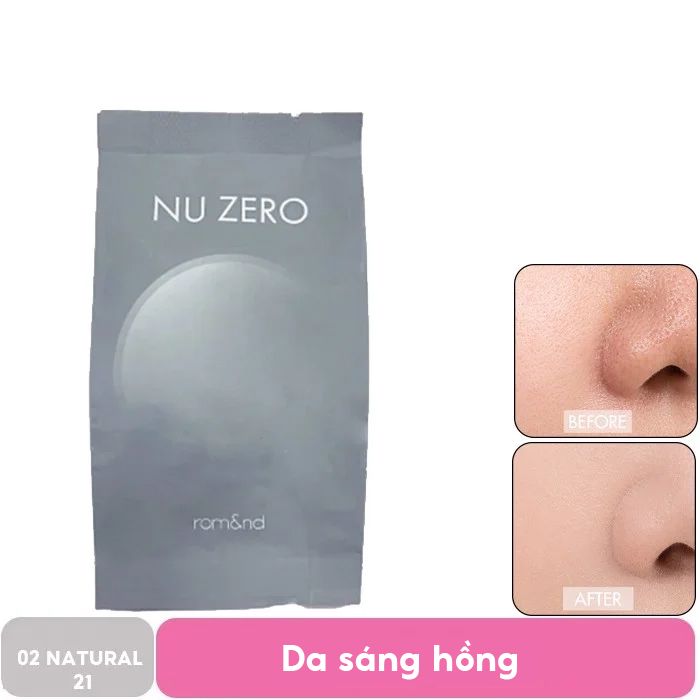 Phấn Nước Che Phủ Hoàn Hảo, Mỏng Nhẹ Tự Nhiên Romand NU Zero Cushion SPF24/PA++ 15g