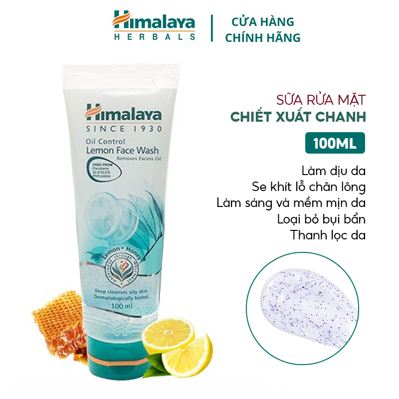 Sữa Rửa Mặt Chiết Xuất Chanh Himalaya Kiểm Soát Dầu Himalaya Oil Control Lemon Face Wash 100ml