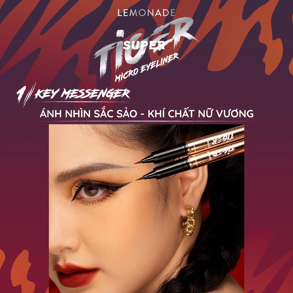 Bút Kẻ Mắt Nước Siêu Mảnh, Sắc Nét, Chống Trôi Hiệu Quả Lemonade Supertiger Tigereyes Liner 1g