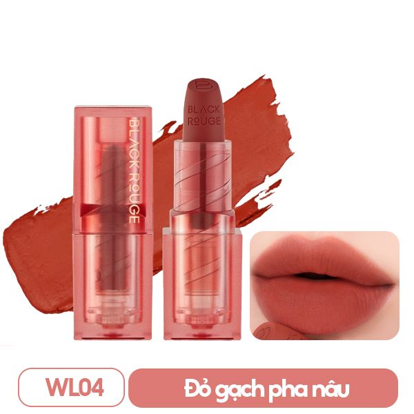 Son Thỏi Lì, Mịn Mượt Môi, Lên Màu Chuẩn Black Rouge Wearable Velvet Lipstick 4.4g