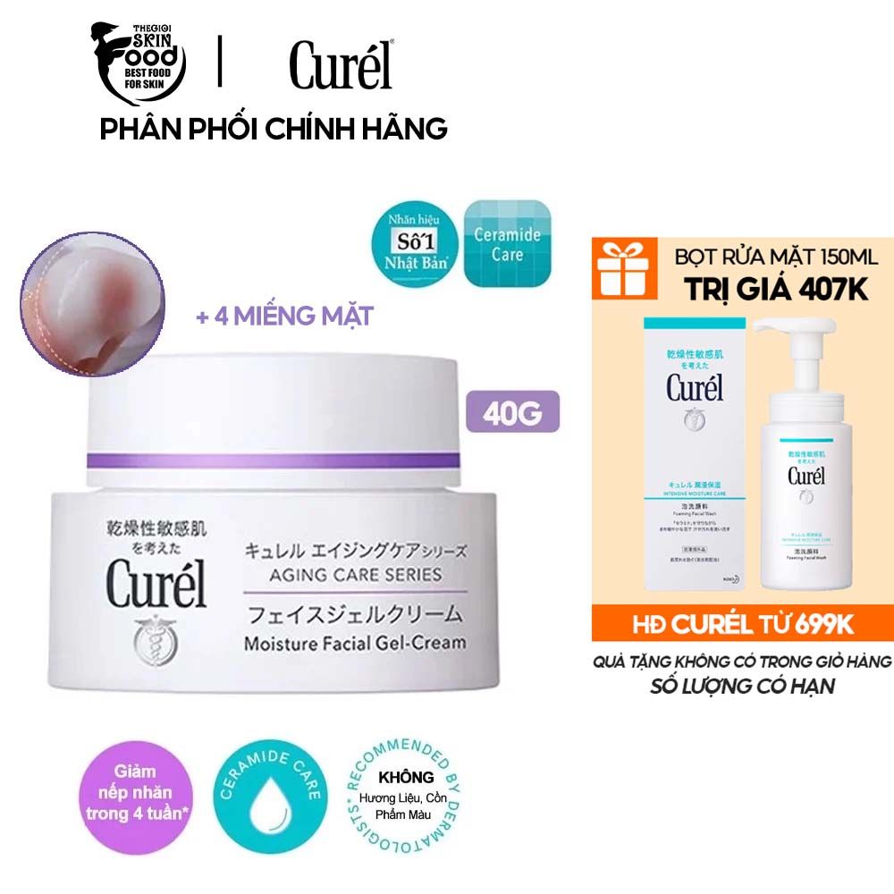 Kem Dưỡng Ẩm Chuyên Sâu Dạng Gel Dành Cho Da Lão Hóa Curél Aging Care Series Moisture Facial Gel Cream 40g