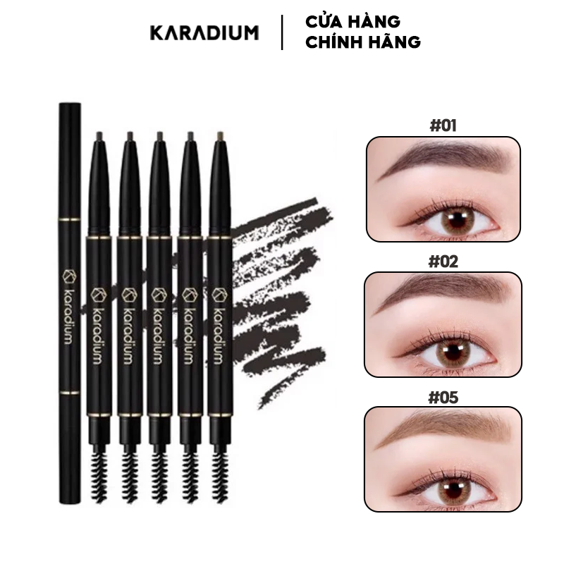 [5 MÀU] Chì Kẻ Mày Nét Mảnh, Lâu Trôi Karadium Auto Eyebrow Pencil 0.18g