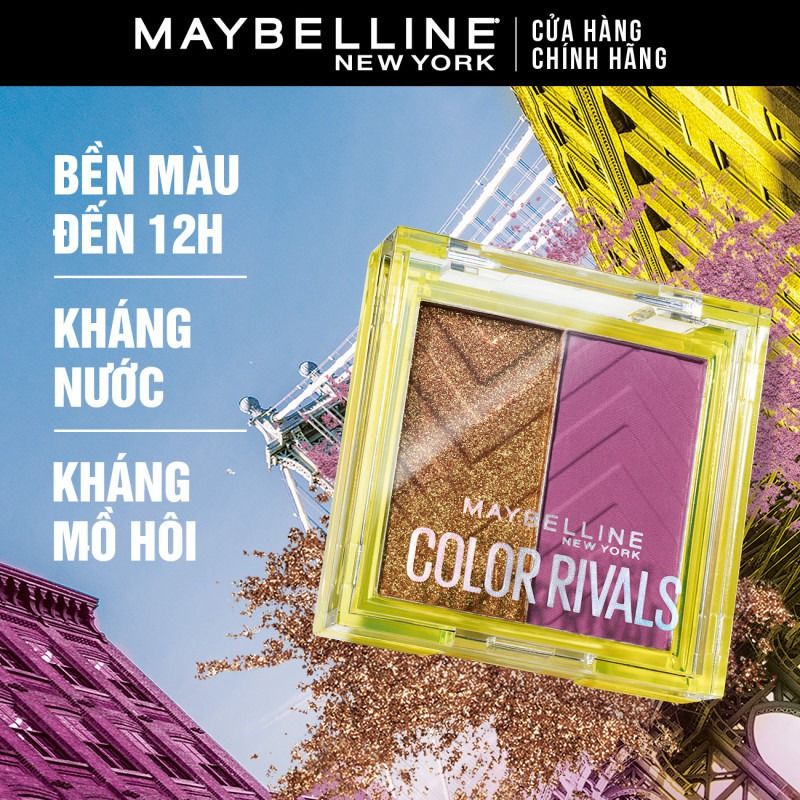 Bảng Phấn Mắt 2 Ô Màu Maybelline Color Rivals Shadow Duo Palette 3g