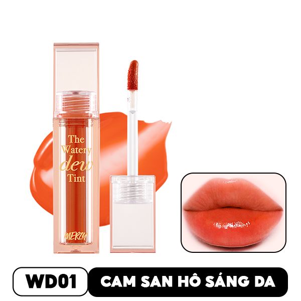 [NEW][DEW4 - XANH DƯƠNG] Son Tint Bóng Dạng Thạch, Bền Màu, Lâu Trôi Cho Đôi Môi Căng Mọng, Ẩm Mịn Merzy The Watery Dew Tint 4g