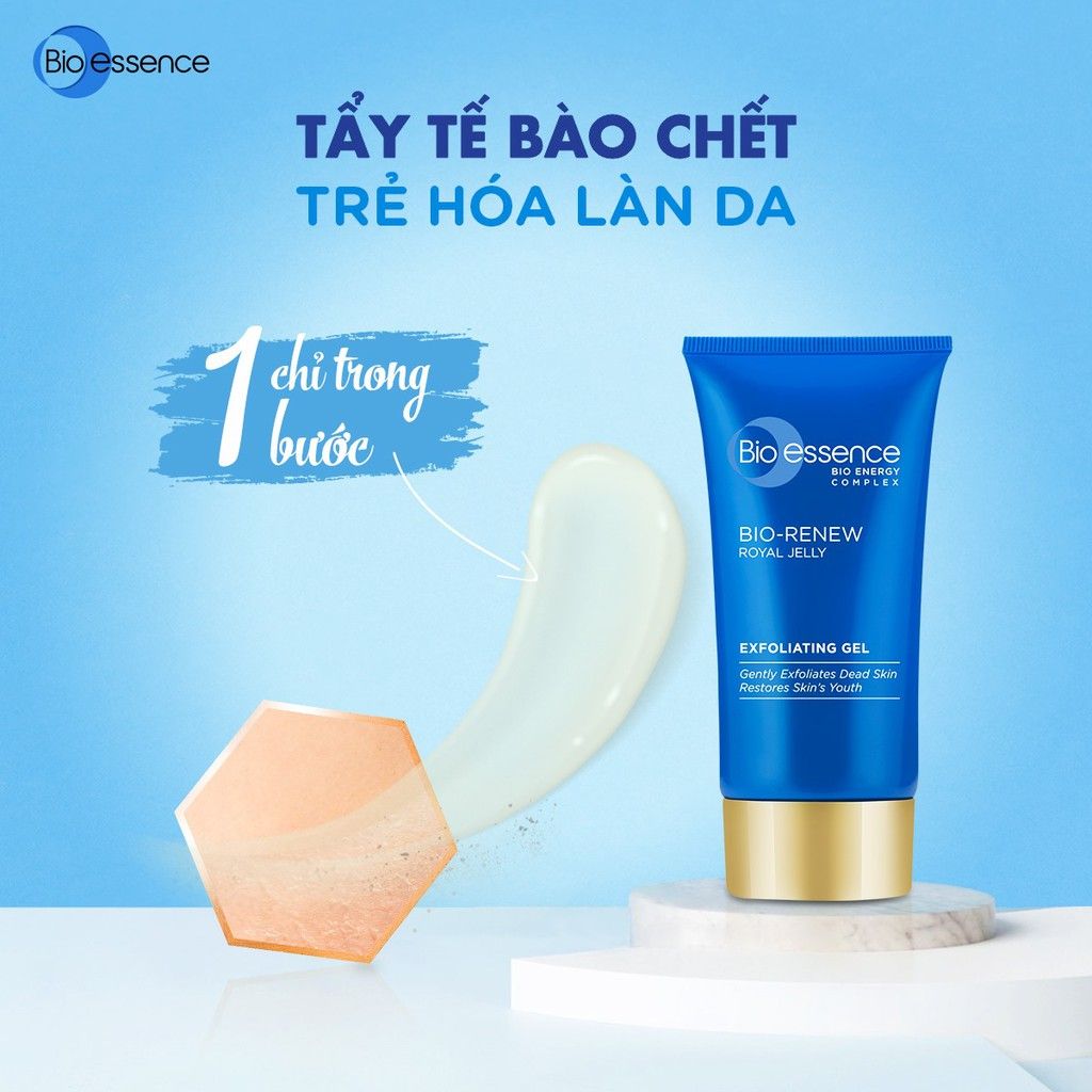 Gel Tẩy Tế Bào Chết Xuất Ong Chúa Bio-essence Bio-Renew Exfoliating Gel 60g