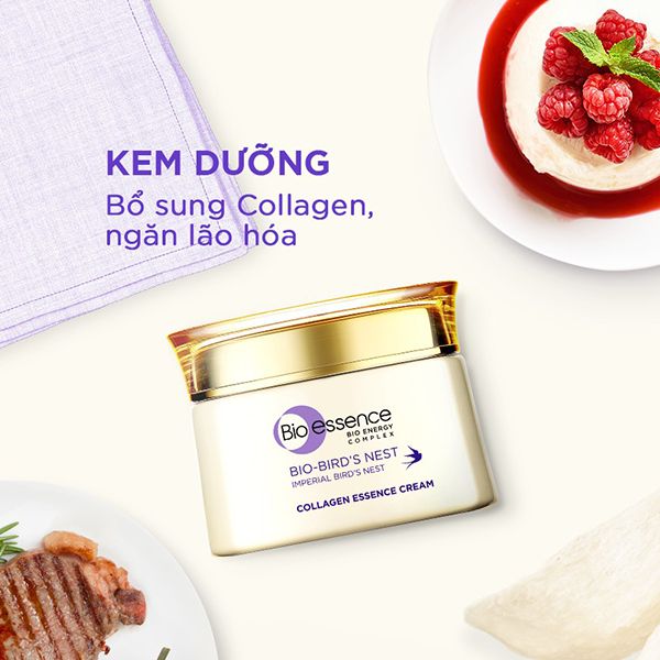 Kem Dưỡng Hỗ Trợ Làm Sáng Da & Căng Mịn Tinh Chất Tổ Yến Bio-essence Bio-Bird's Nest Collagen Essence Cream 50g