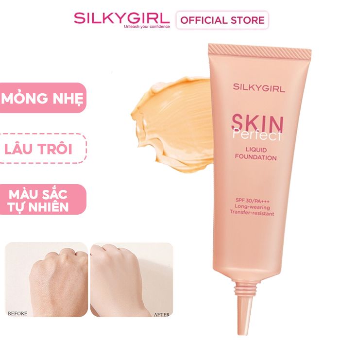 Kem Nền Dạng Tuýp Che Phủ Tự Nhiên Silkygirl Skin Perfect Liquid Foundation SPF30/PA+++ 25ml