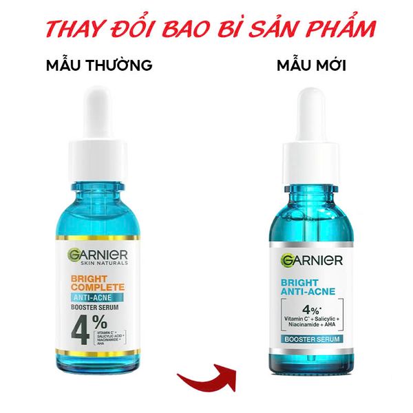 Serum Garnier Tinh Chất Dưỡng Sáng Da, Mờ Thâm Nám Skin Naturals Bright Complete Anti - Acne Booster Serum