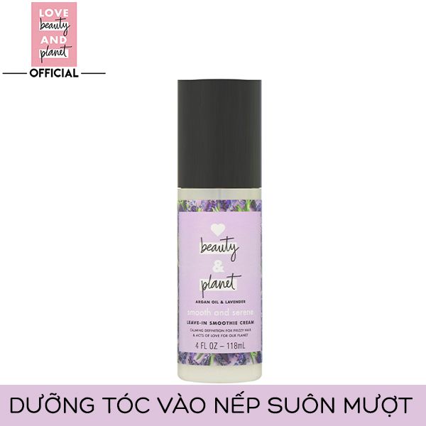 Kem Dưỡng Tóc Giúp Tóc Vào Nếp Suôn Mượt Love Beauty And Planet Smooth And Serene Leave-in Smooth Cream 118ml