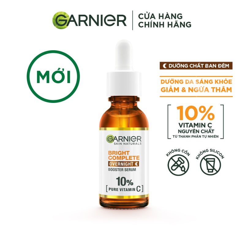 Tinh Chất Dưỡng Sáng Da, Mờ Thâm Ban Đêm Garnier Skin Naturals Bright Complete Overnight Booster Serum 30ml