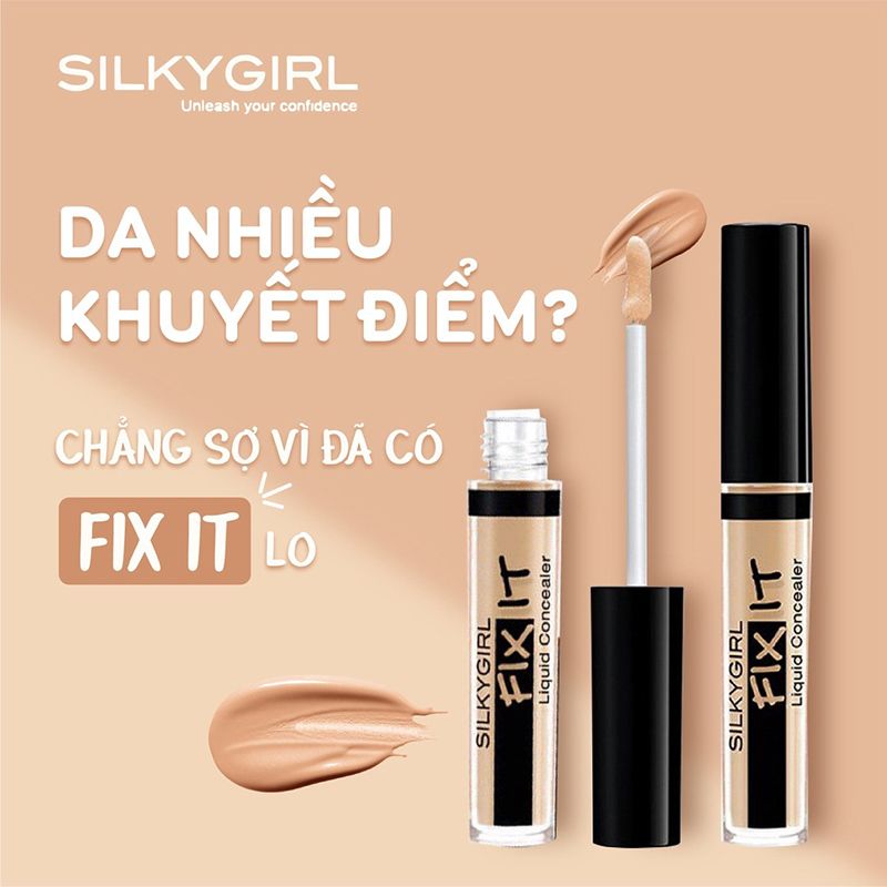 Kem Che Khuyết Điểm Che Phủ Mịn Mượt Silkygirl Fix It Liquid Concealer 2ml