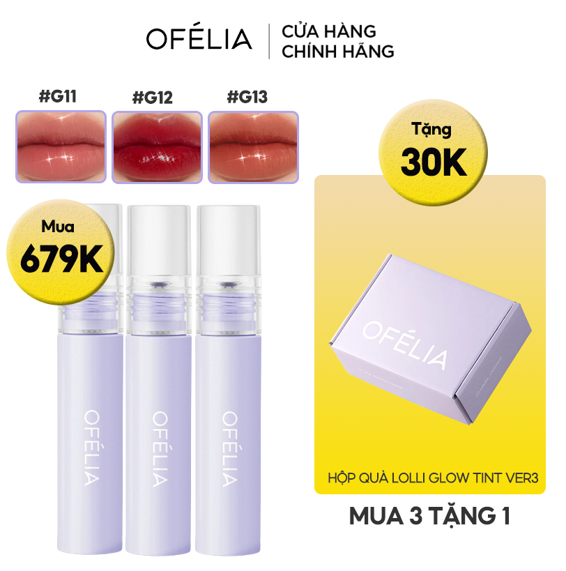 Son Tint Bóng, Lâu Trôi Cho Đôi Môi Căng Mọng Ofélia Lolli Glow Tint 3.9g