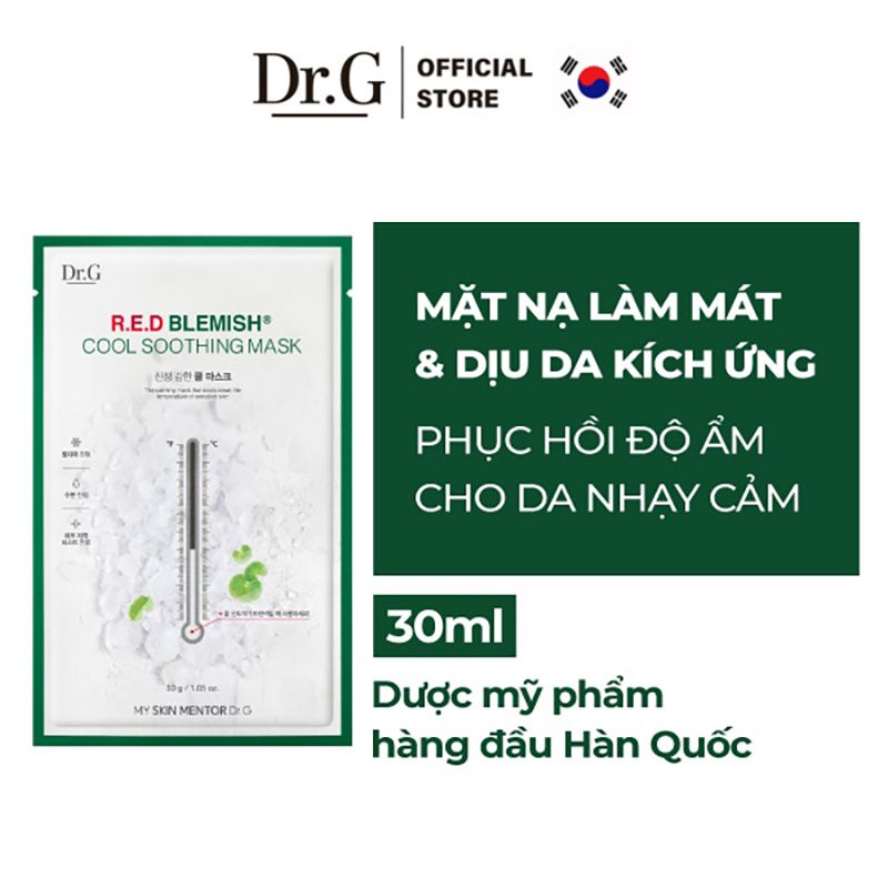 Mặt Nạ Giấy Làm Mát Và Dịu Da Kích Ứng Dr.G R.E.D Blemish Cool Soothing Mask 30g