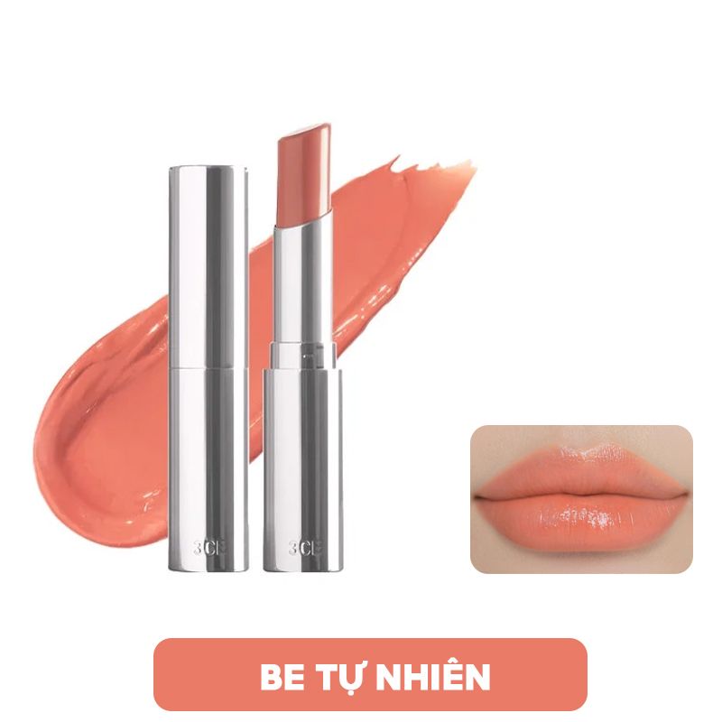 Son Thỏi Màu, Dưỡng Ẩm Cho Đôi Môi Mềm Mại Căng Bóng 3CE Glow Lip Color 3g