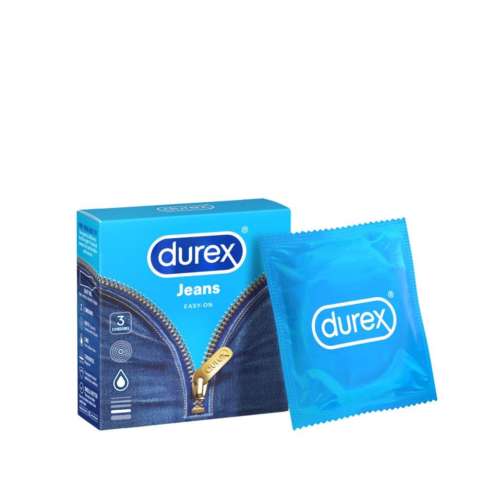 [Hộp 3 Cái] Bao Cao Su Durex Jeans Easy-On Condoms (Che tên sản phẩm khi giao hàng)