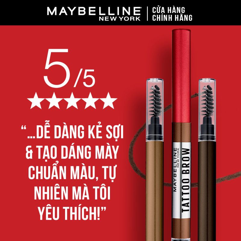 Chì Kẻ Mày Lâu Trôi, Dễ Kẻ, Lên Màu Chuẩn Maybelline Tattoo Brow Up To 36H Pigment Pencil 0.25g