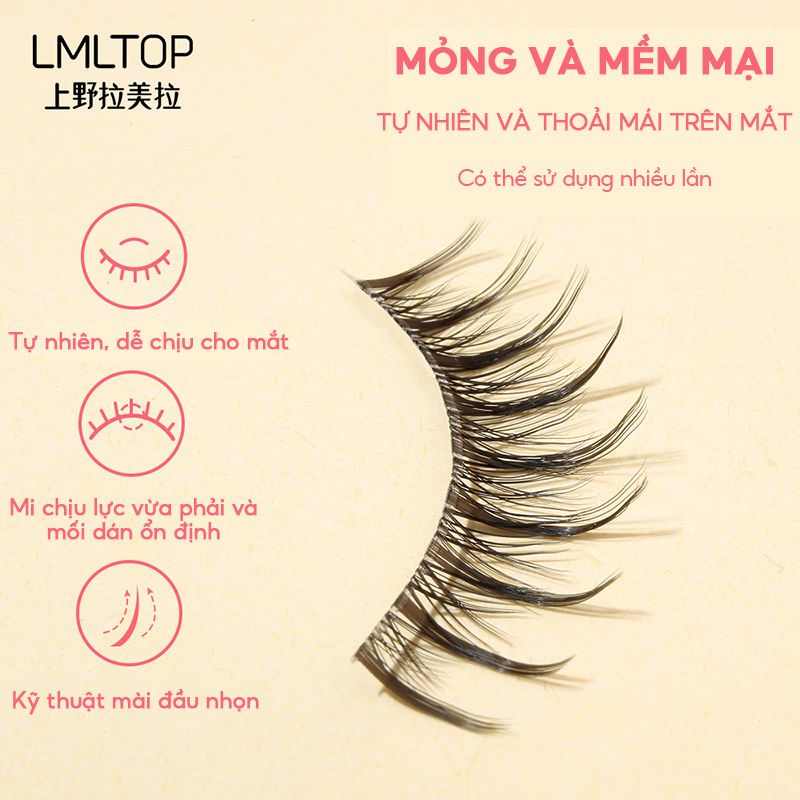 [NHẬP KHẨU] Lông Mi Giả Mềm Mại Tự Nhiên, Không Gây Nặng Mí LMLTOP Eyelash