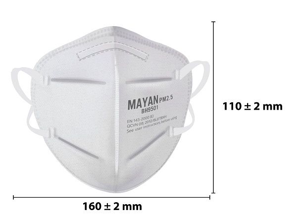 [Túi 2 Cái] Khẩu Trang Ngăn Vi Khuẩn 99%, Lọc Bụi 95% Mayan PM 2.5 BH 9501