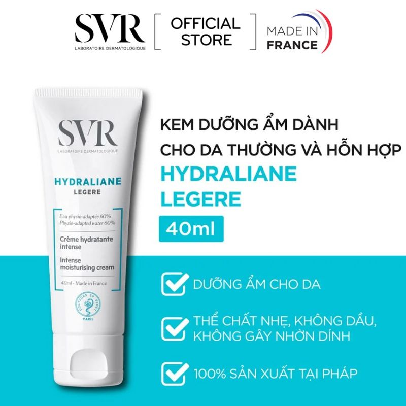 Kem Dưỡng Ẩm Cho Da Thường Đến Hỗn Hợp SVR Hydraliane Legere 40ml