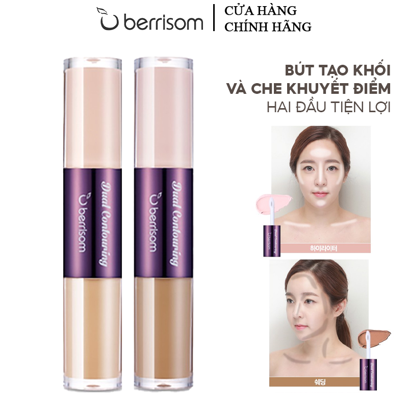 Bút Tạo Khối Và Che Khuyết Điểm Hai Đầu Tiện Lợi Berrisom Oops Dual Contouring