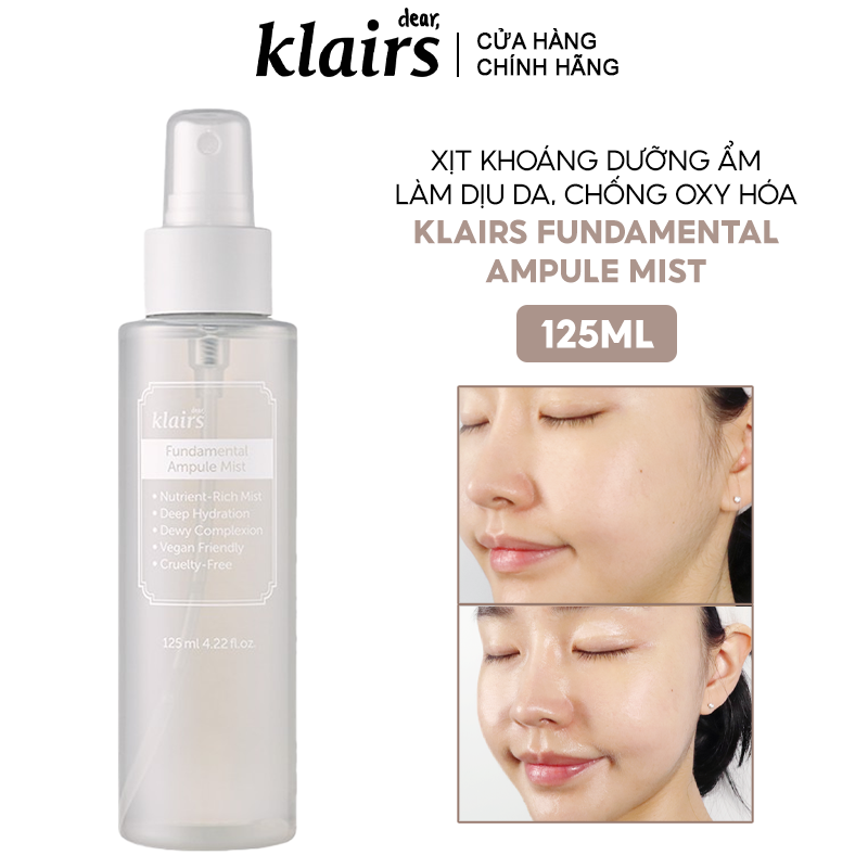 Xịt Khoáng Dưỡng Ẩm, Làm Dịu Da Klairs Fundamental Ampule Mist 125ml