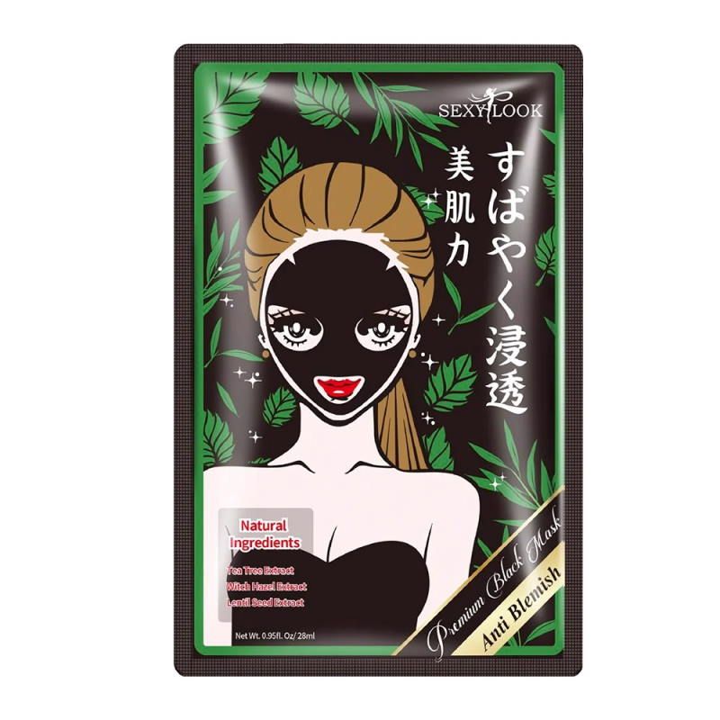 Mặt Nạ Tràm Trà Kiểm Soát Dầu Sexylook Tea Tree Anti Blemish Black Facial Mask 28ml