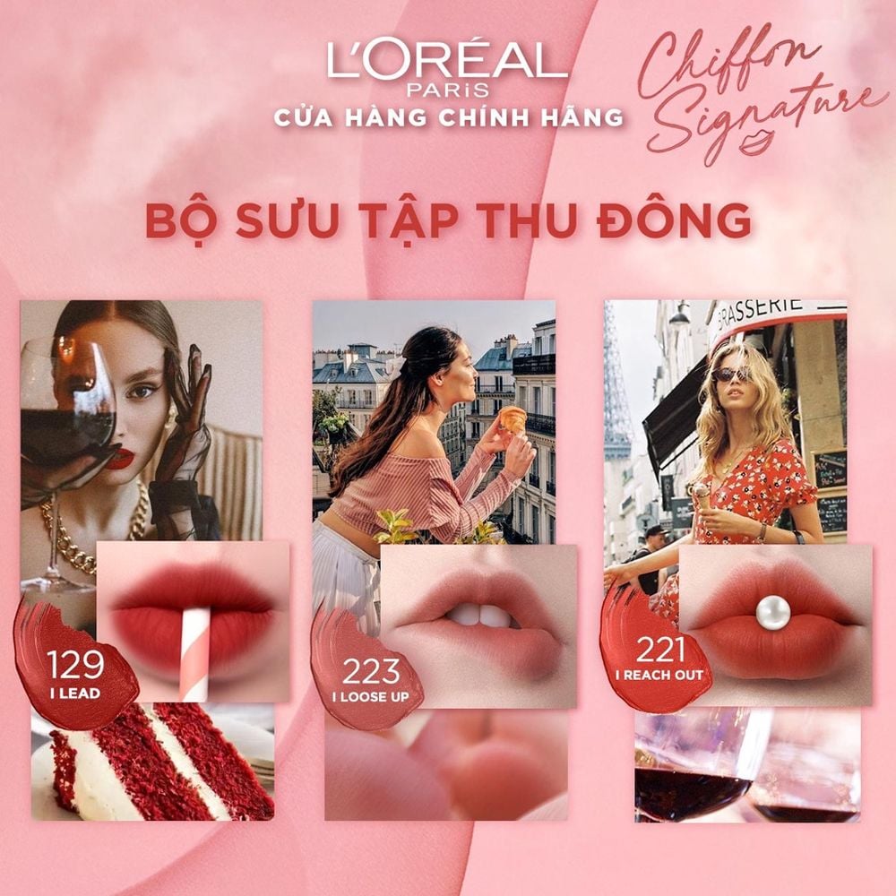 Son Kem Lì, Mịn Mượt Nhẹ Môi L’Oreal Paris Chiffon Signature Matte Liquid Lipstick 7ml