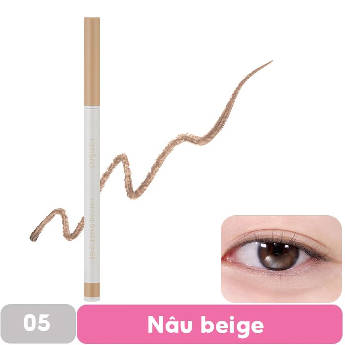 Chì Kẻ Mắt Dạng Sáp Nét Mảnh, Lâu Trôi Romand Han All Shade Liner 0.09g