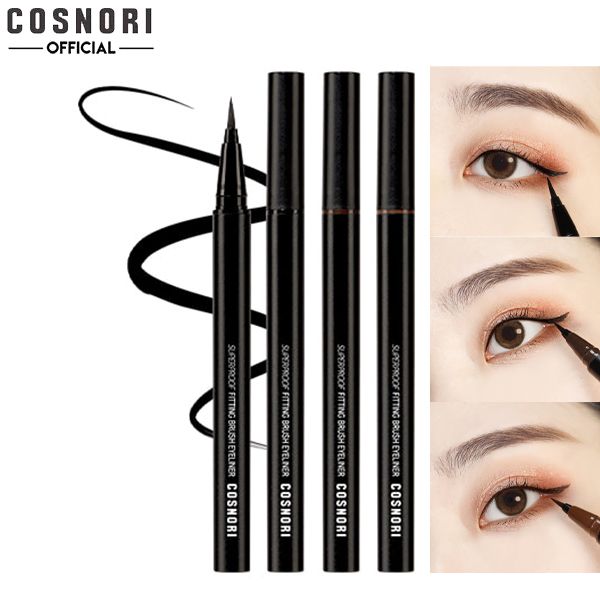 Bút Kẻ Mắt Nước Siêu Mảnh, Lâu Trôi Cosnori Superproof Fitting Brush Eyeliner 0.6g