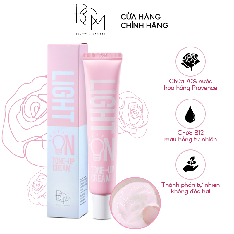 Kem Dưỡng Trắng, Nâng Tông Da Trắng Hồng Rạng Rỡ B.O.M Light On Tone-Up Cream 40ml