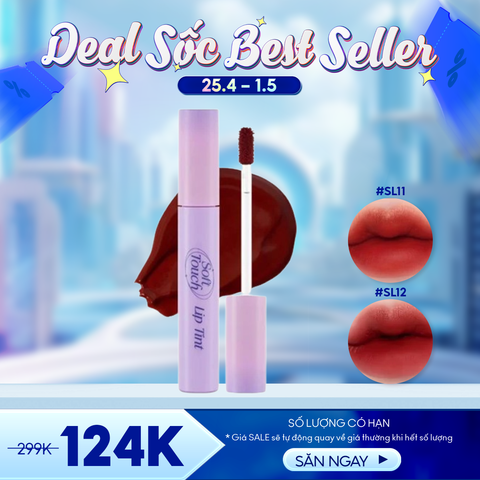 [SL1 - SL12] Son Kem Siêu Lì, Siêu Mịn Môi Merzy Soft Touch Lip Tint 3g