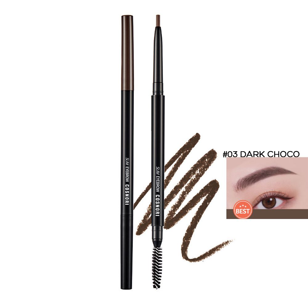 Chì Kẻ Mày Nét Siêu Mảnh, Bền Màu, Lâu Trôi Cosnori Slim Eyebrow 0.13g - 01 BROWNIE