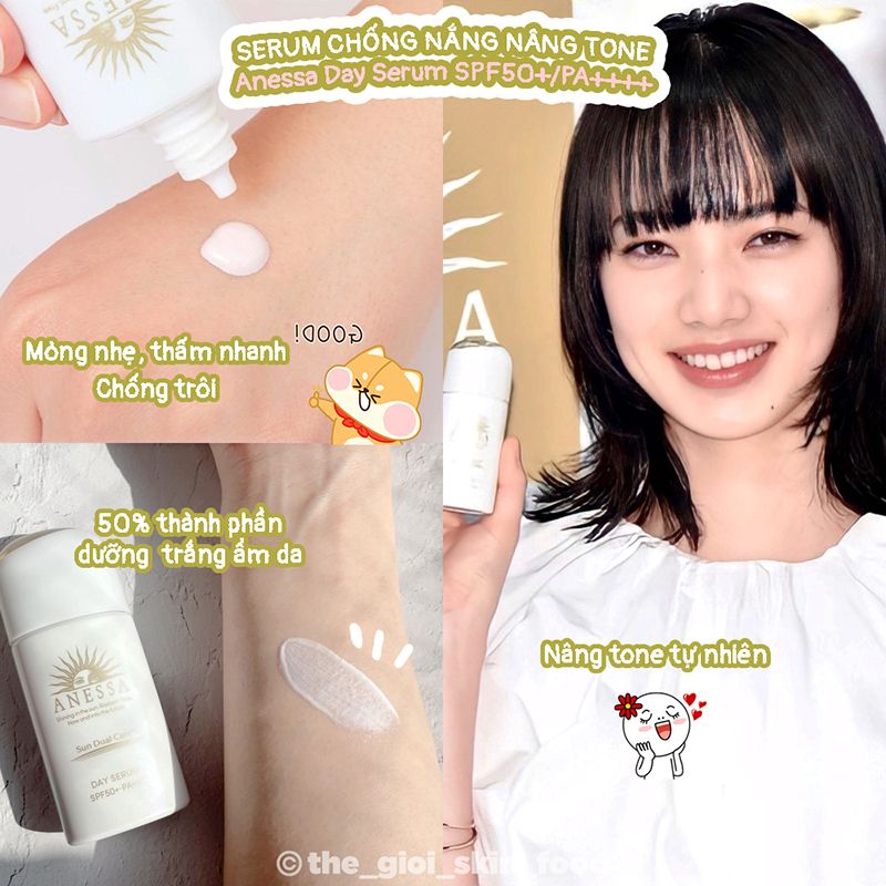 Kem Chống Nắng Hỗ Trợ Dưỡng Da, Nâng Tông Dạng Serum Anessa Day Serum SPF50+/PA++++ 30ml