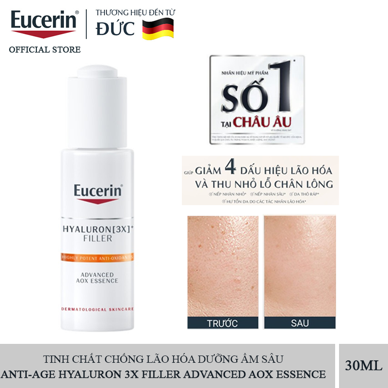 Serum Eucerin Tinh Chất Ngăn Ngừa Lão Hóa Dưỡng Ẩm Sâu Eucerin Anti-age Hyaluron-Filler Advanced AOX Essence 30ml