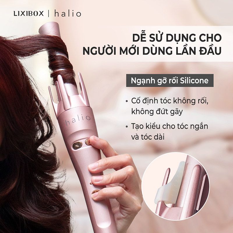 Máy Uốn Tóc Tự Xoay 360 Độ Ion Âm, Không Gây Khô Xơ Tóc Halio Auto Rotating Hair Curler