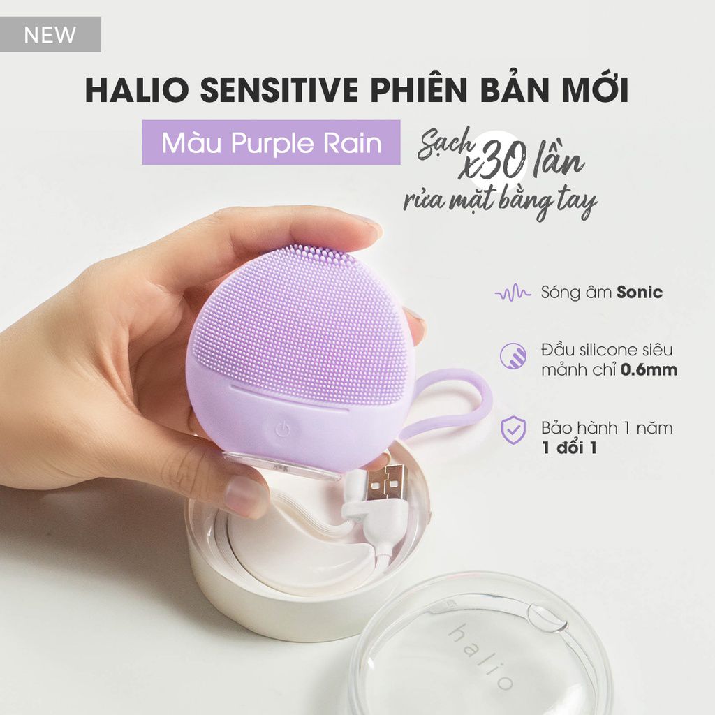 Máy Rửa Mặt Dành Cho Da Nhạy Cảm Halio Facial Cleansing & Massaging Device For Sensitive Skin