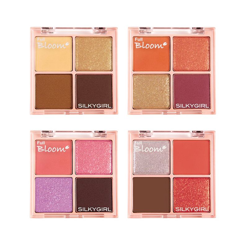 Bảng Phấn Mắt 4 Ô Màu Nhũ Lấp Lánh SilkyGirl Full Bloom Shadow Quad 6.4g