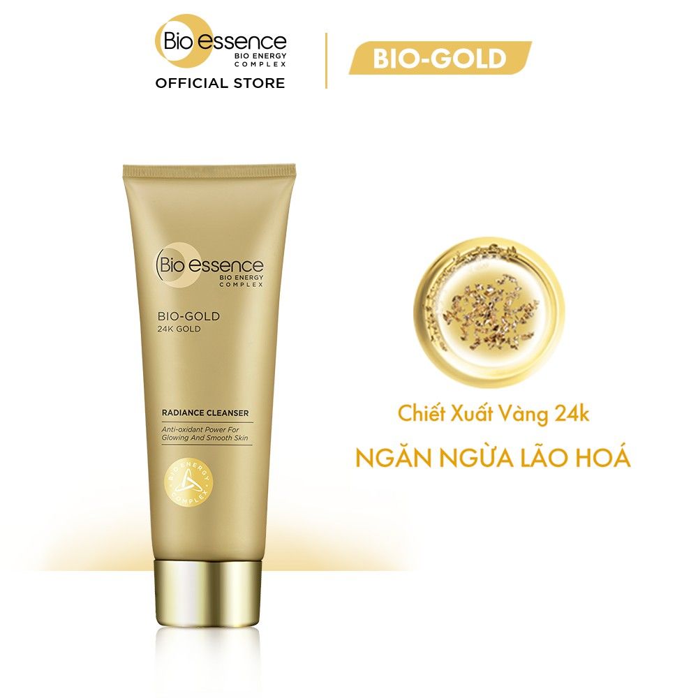 Sữa Rửa Mặt Ngừa Lão Hóa Chiết Xuất Vàng 24K Bio-essence Bio-Gold Radiance Cleanser 100g