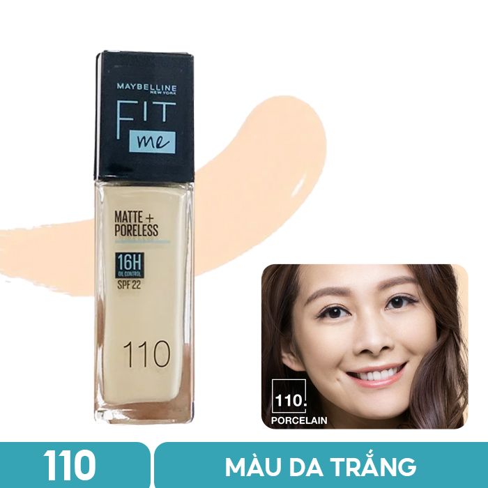 Kem Nền Kiềm Dầu, Cho Lớp Nền Mịn Lì Tự Nhiên Maybelline Fit Me Matte Poreless Foundation 30ml