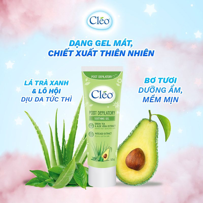 Gel Dưỡng Ẩm, Làm Dịu Da Sau Tẩy Lông CLEO Post Depilatory Soothing Gel 50g