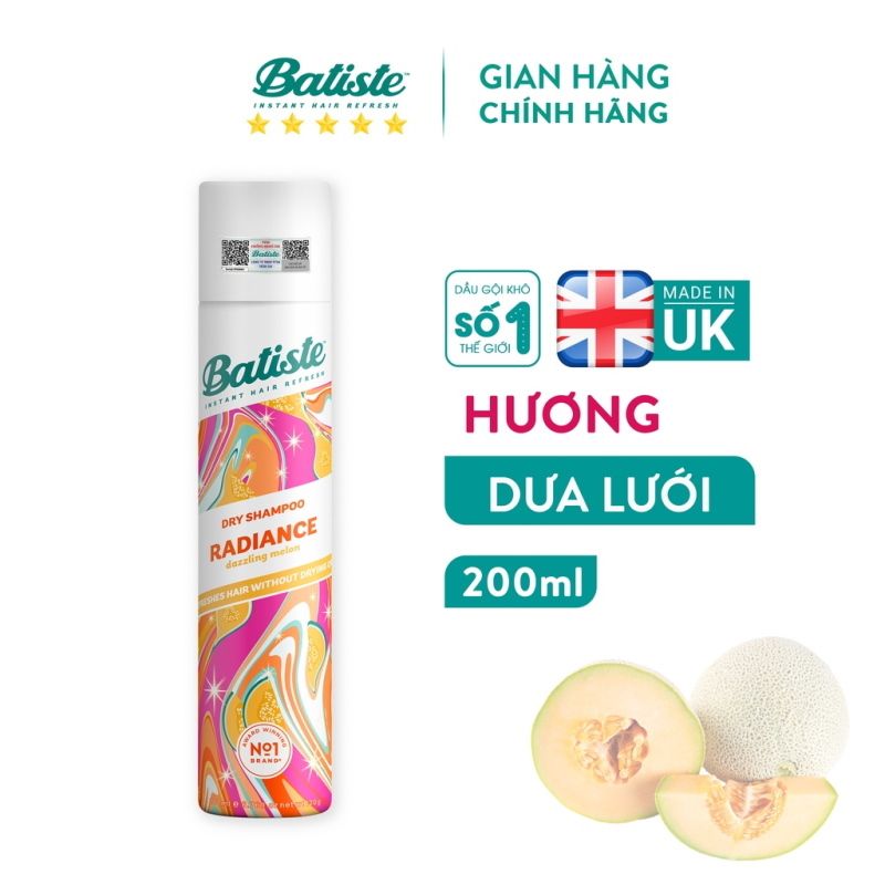 Dầu Gội Khô Giúp Làm Sạch, Tóc Bồng Bềnh Batiste Dry Shampoo 200ml