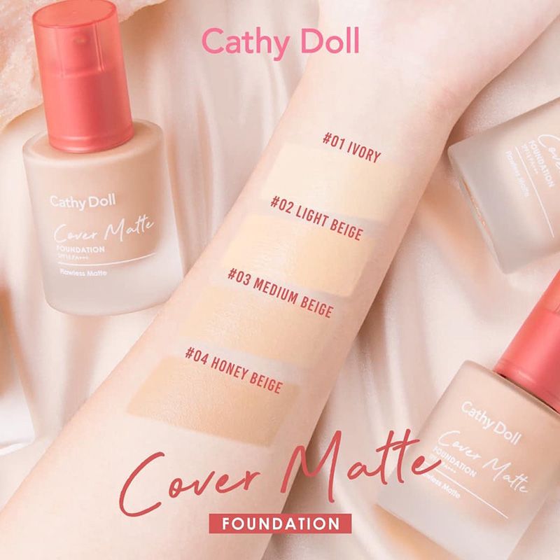 Kem Nền Kiềm Dầu, Che Phủ Tự Nhiên Cathy Doll Cover Matte Foundation SPF15 PA+++