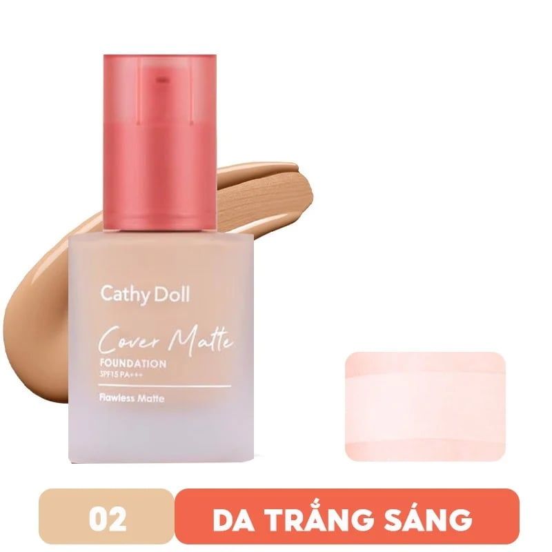 Kem Nền Kiềm Dầu, Che Phủ Tự Nhiên Cathy Doll Cover Matte Foundation SPF15 PA+++